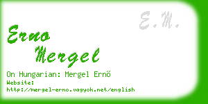 erno mergel business card